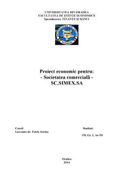 Proiect - Societatea Comercială - SC Simex SA