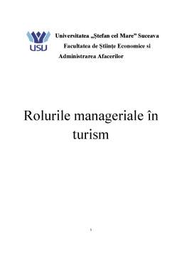 Referat - Rolurile Manageriale în Turism