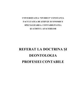 Referat - Doctrina și Deontologia Profesiei Contabile