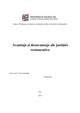 Referat - Avantaje și Dezavantaje ale Justiției Restaurative