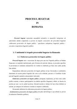 Referat - Procesul Bugetar în România