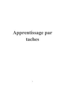 Licență - Apprentissage par taches