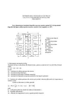 Referat - Determinarea necesarului de frig și calculul parametrilor instalației frigorifice