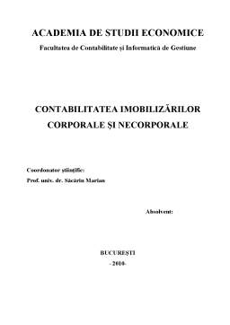 Licență - Contabilitatea Imobilizărilor Corporale și Necorporale