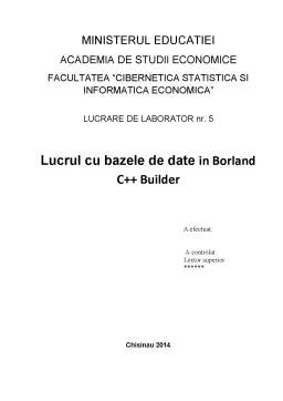 Laborator - Lucrul cu Bazele de Date în Borland C++ Builder