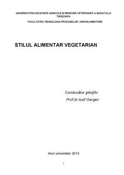 Proiect - Stilul Alimentar Vegetarian