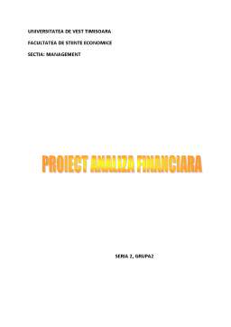 Proiect - Proiect analiza financiară - SC Conf Ramona SRL