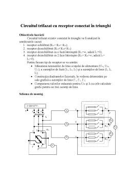 Laborator - Circuitul Trifazat cu Receptor Conectat în Triunghi