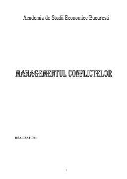 Referat - Managementul Conflictelor