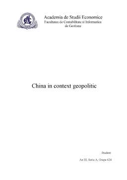 Referat - China în Context Geopolitic