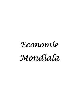 Proiect - Economie mondială