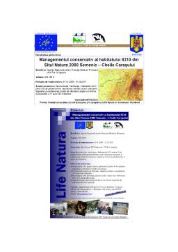 Proiect - Managementul Conservativ al Habitatului 8310 din Situl Natura 2000 Semenic - Cheile Carașului