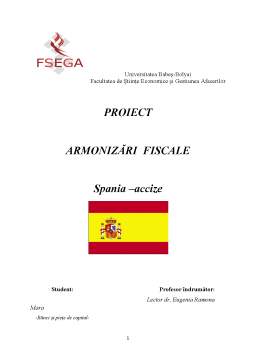 Proiect - Amortizări fiscale - Spania - accize