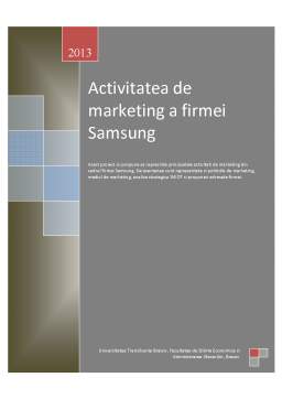 Proiect - Activitatea de Marketing a Firmei Samsung