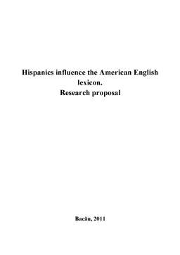 Referat - Hispanic Influence on the English Lexicon