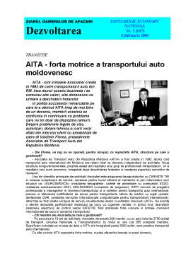 Referat - AITA - forța motrică a transportului auto