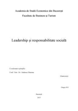 Proiect - Leadership și Responsabilitate Socială