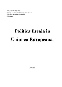 Proiect - Armonizarea Fiscală în Uniunea Europeană