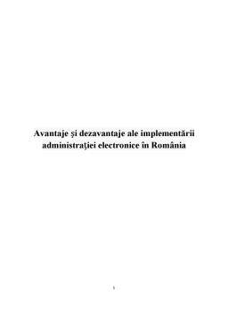Proiect - Avantaje și Dezavantaje ale Implementării Administrației Electronice în România