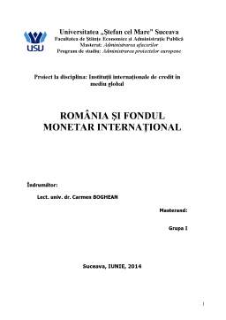 Referat - România și FMI