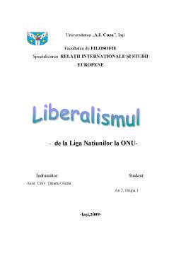 Proiect - Liberalismul - de la Liga Națiunilor Unite