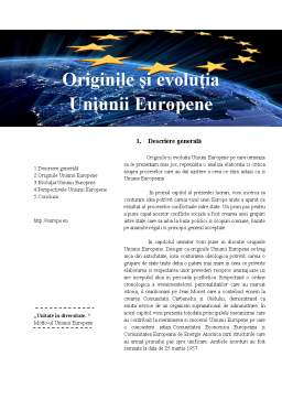 Proiect - Originile și Evoluția Uniunii Europene