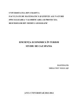 Referat - Eficiența economică în turism, studiu de caz Spania