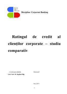 Proiect - Ratingul de credit al clienților corporate - studiu comparativ