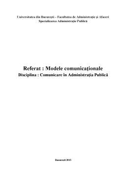 Proiect - Modele comunicaționale - Bariere în comunicare