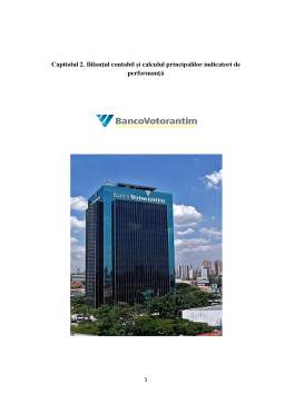 Proiect - Evoluția indicatorilor din bilanțul contabil al unei bănci - Banca Votorantim