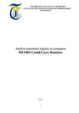 Proiect - Analiza sistemului logistic la compania METRO România