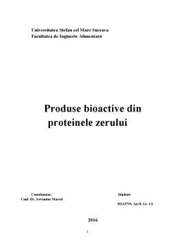 Referat - Produse bioactive din proteinele zerului