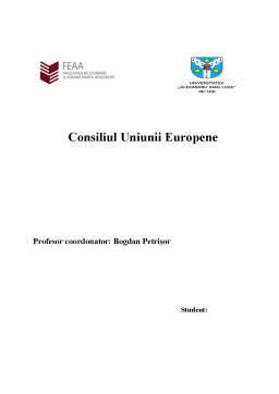 Referat - Consiliul Uniunii Europene