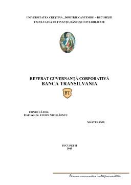 Proiect - Guvernanță corporativă Banca Transilvania
