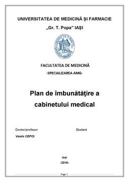 Proiect - Plan de îmbunătățire a cabinetului medical