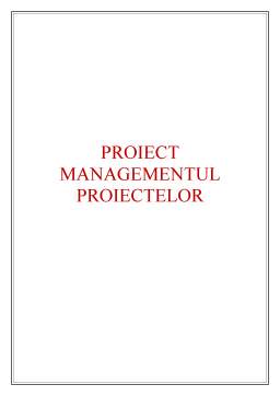 Proiect - Managementul proiectelor