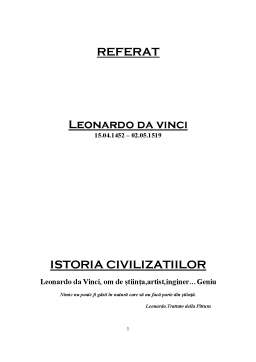 Referat - Istoria civilizațiilor - Leonardo Da Vinci