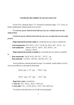 Proiect - Calculul pH-ului soluțiilor de acizi și baze tari