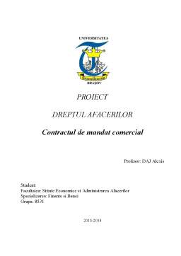 Proiect - Contractul de mandat comercial