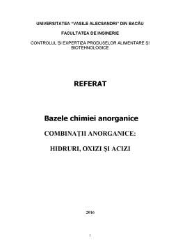 Referat - Bazele chimiei anorganice