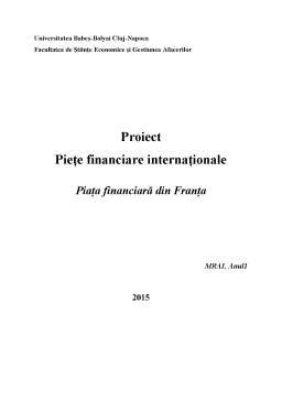 Proiect - Piața financiară din Franța