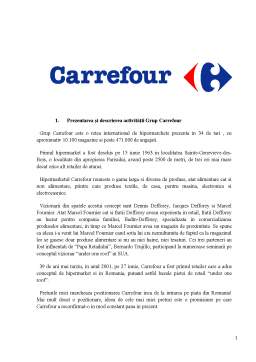 Proiect - Activitatea logistică în cadrul Grupului Carrefour