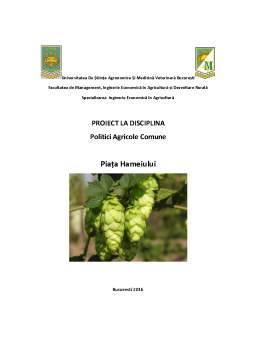 Proiect - Politici agricole comune - piața hameiului