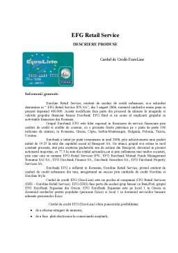 Referat - EFG Retail Service descriere produse - cardul de credit Euroline