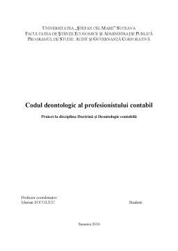 Referat - Codul deontologic al profesionistului contabil
