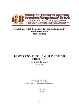 Seminar - Drept constituțional și instituții politice I