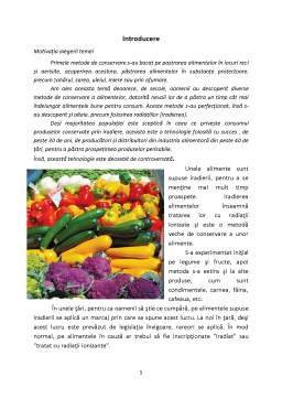 Proiect - Iradierea produselor alimentare ca metodă de conservare