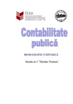 Proiect - Contabilitate publică - monografie contabilă - Scoala nr.7 Nicolae Toniță