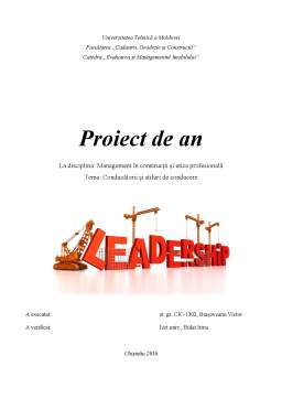 Proiect - Conducătorii și stiluri de conducere