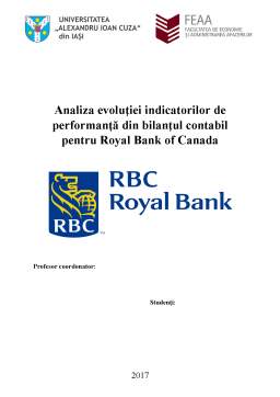 Proiect - Analiza evoluției indicatorilor de performanță din bilanțul contabil pentru Royal Bank of Canada